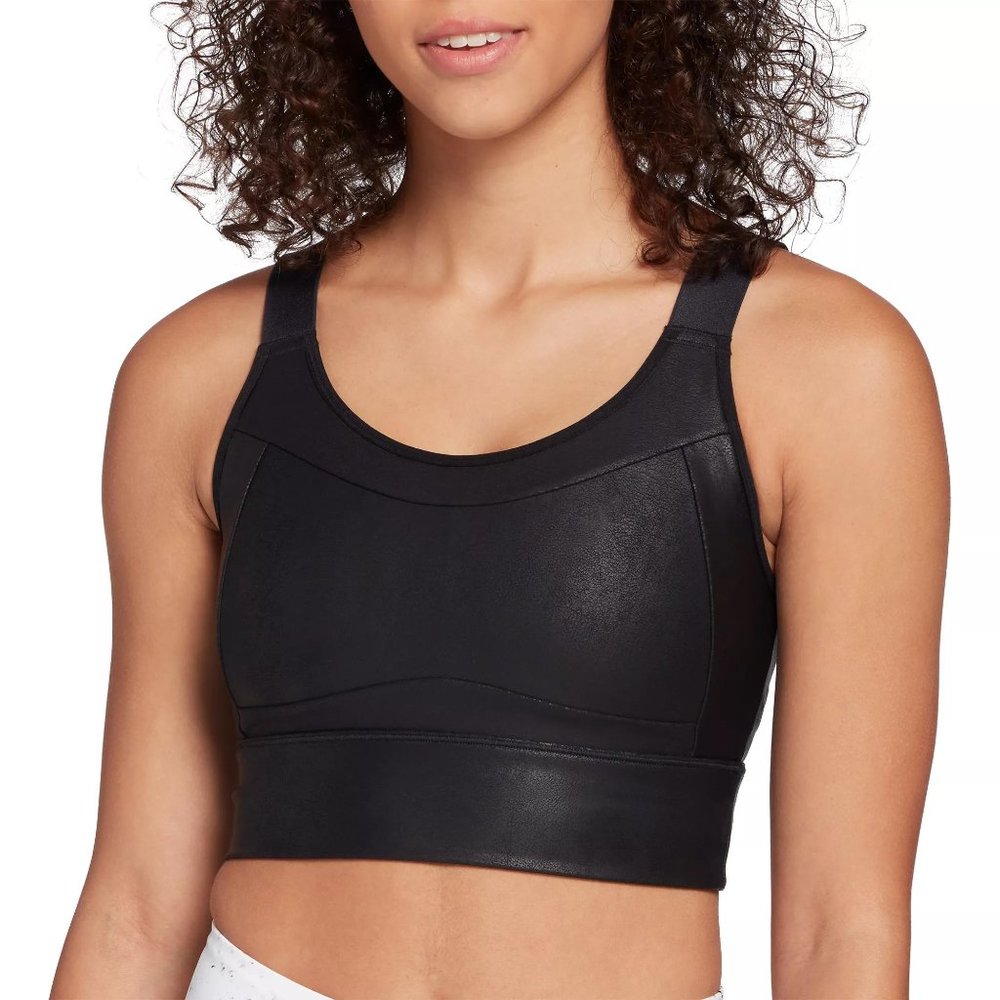 NWT CALIA Women's Sculpt Leather Seamed Long Line Bra